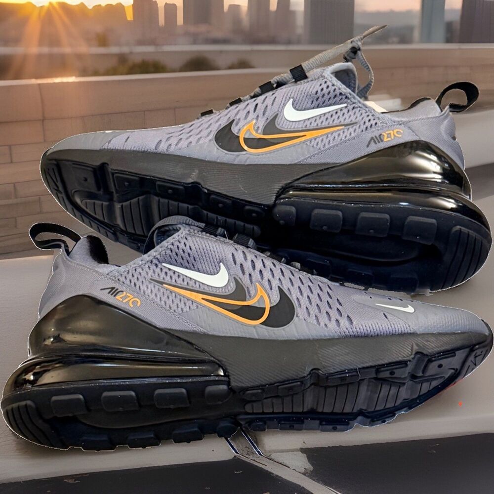 Nike Nike Air Max 270 Multi-Swoosh - Smoke Grey Mandarin FN7811-001 Men Size 8